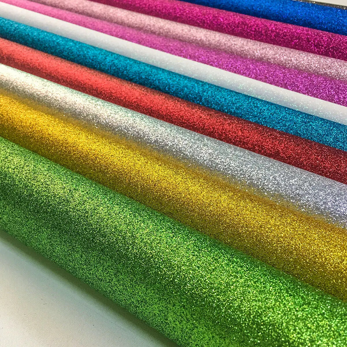 Frosted FINE Glitter Vinyl Sewing Fabric Sparkle Shiny iridescent  Faux PU Leather Craft DIY Material Bows Bag Decor Roll Sheets