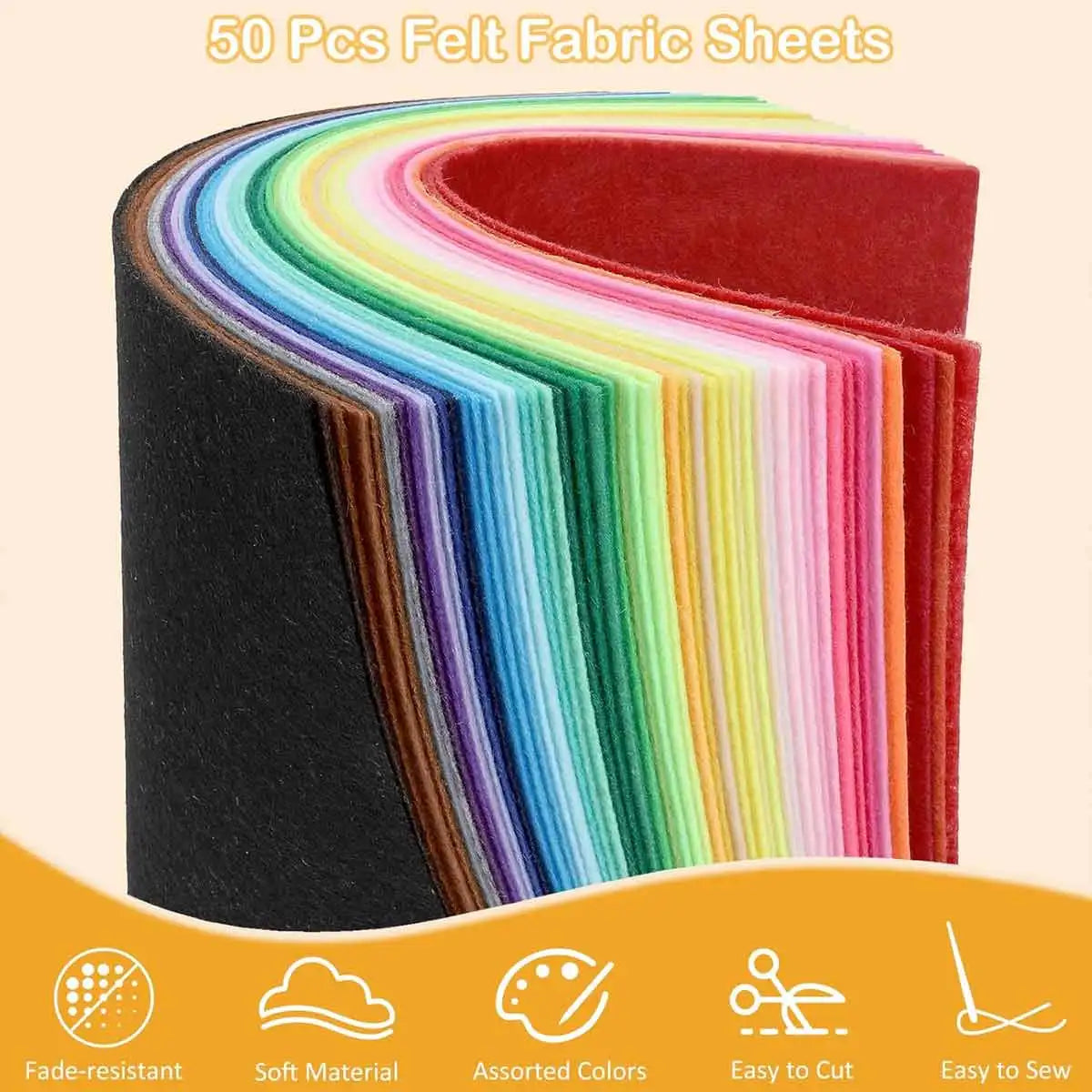 40PCS Felt Cloth Diy Handmade Material Decoration Craft Cloth Color Mixing Home Decoration Embroidery And Halloween Decorations