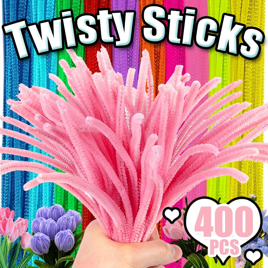400pcs 30cm Color Felt Pipe Handmade Soft Felt Stick Creative DIY Making Material Multicolor Handmade Sewing Art Accessories